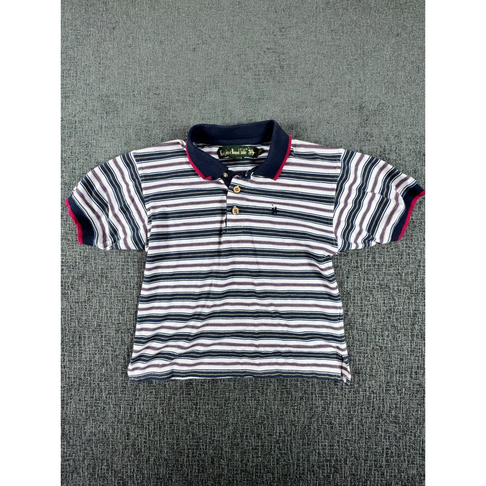 Knights of Round Table Boys Striped Polo Short Sleeve‎ Navy Red White Size S